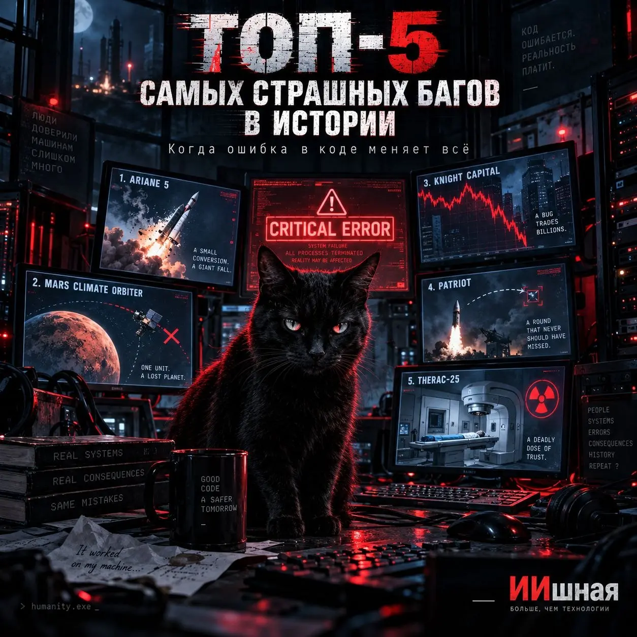 🐛 ТОП-5 самых страшных багов в истории
Мы привыкли, что баг — это «кнопочка съехала» или приложение показало 500 | Сетка — социальная сеть от hh.ru