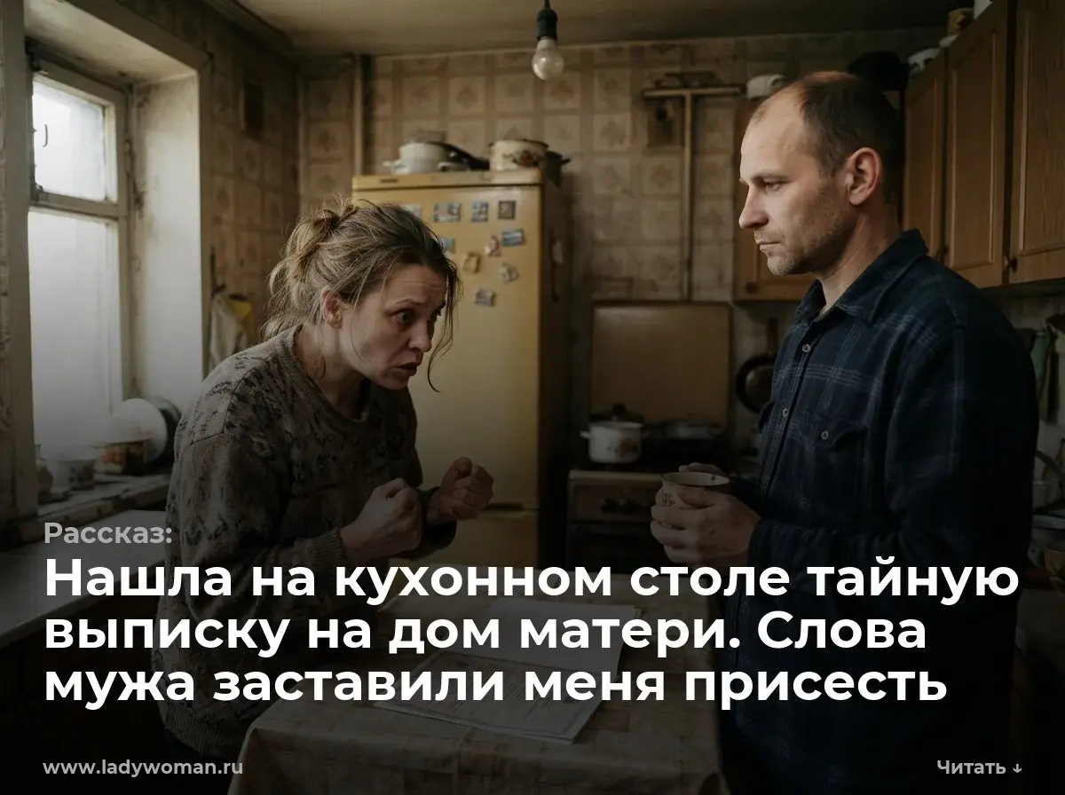 Нашла на кухонном столе тайную выписку на дом матери. Слова мужа заставили меня присесть
— Что это за выписка? — Анна бросила скомканную бумагу на кухонный стол | Сетка — социальная сеть от hh.ru