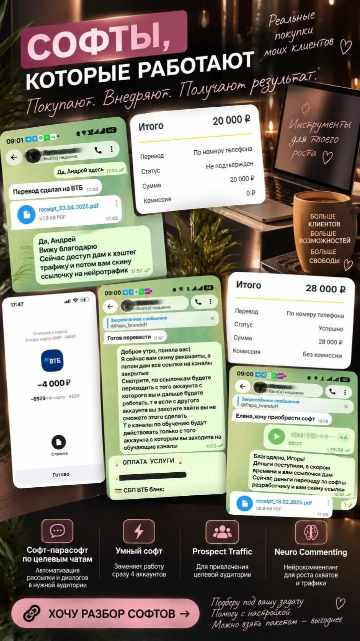 🔥 Как продвигаться в Telegram с помощью автоматизированных софтов?
Если у вас есть свой канал и продукт, но вы не хотите тратить часы на ручной поиск аудитории, то есть способ упростить эту задачу | Сетка — социальная сеть от hh.ru