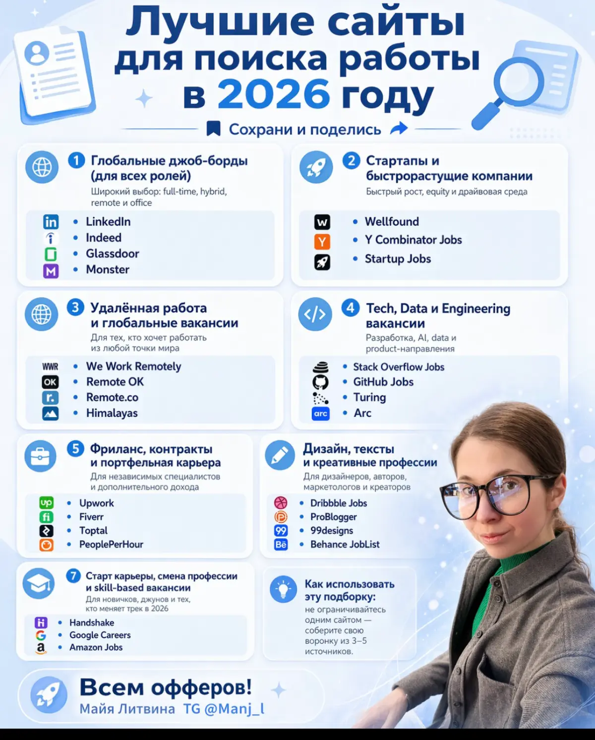 Мой LinkedIn https://www.linkedin.com/in/maiyalitvina/
Гайды про поиск работы https://t.me/offermaiya | Сетка — социальная сеть от hh.ru