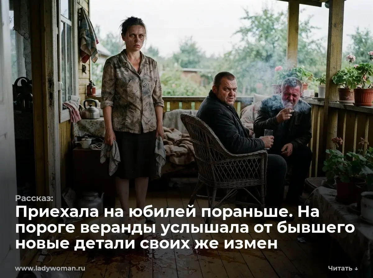 Приехала на юбилей пораньше. На пороге веранды услышала от бывшего новые детали своих же измен
— И как ты эту дрянь столько лет терпел? — голос Вадима гулко разносился по дощатой веранде | Сетка — социальная сеть от hh.ru