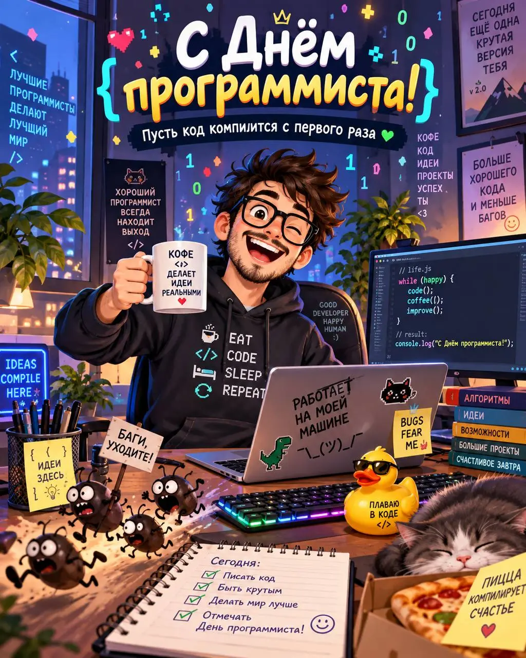 Код меняется. Стек меняется. Теперь рядом ИИ. Но инженерное мышление по-прежнему решает всё. Всех с праздником! | Сетка — социальная сеть от hh.ru