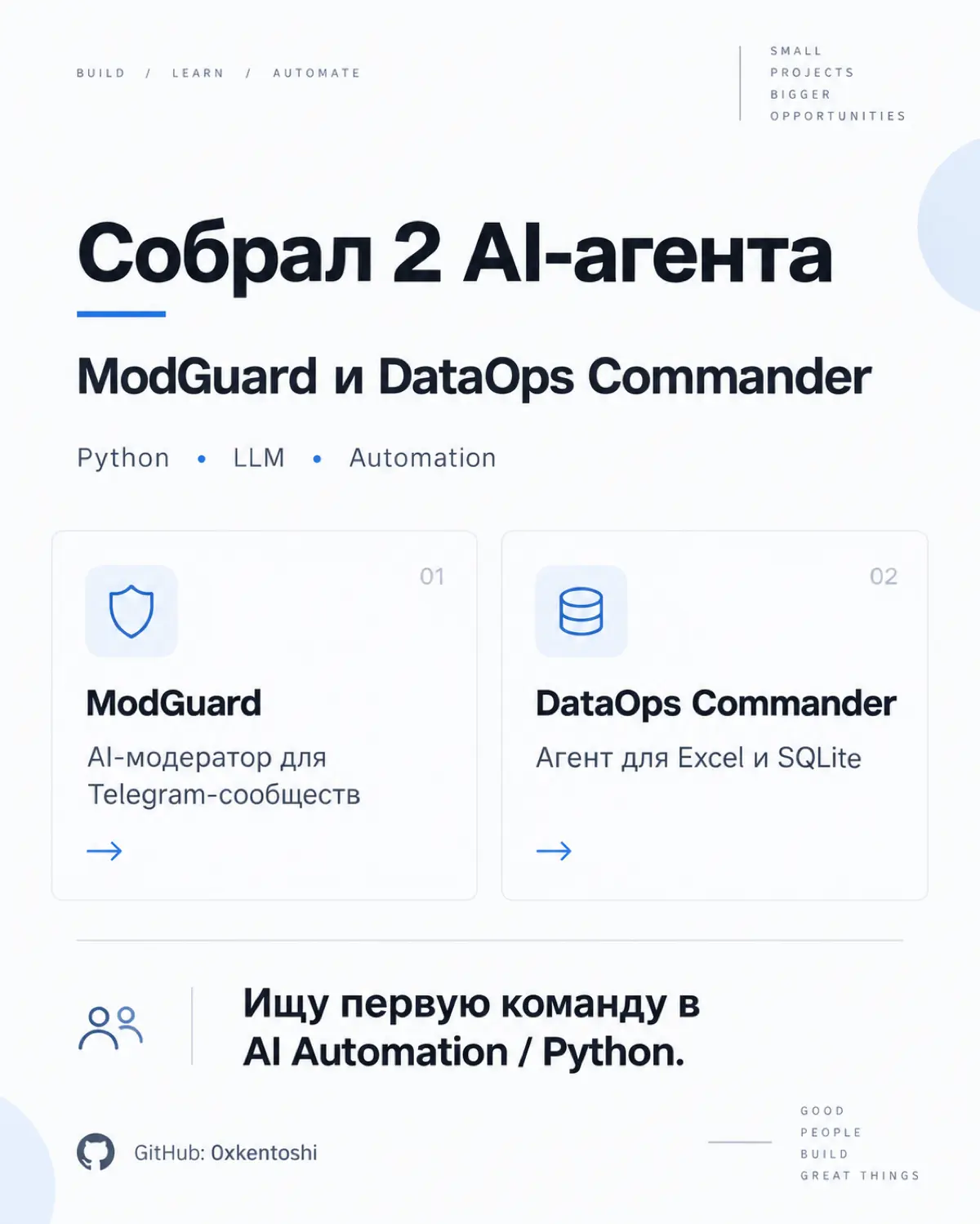 Собрал двух AI-агентов и ищу первую команду | Сетка — социальная сеть от hh.ru