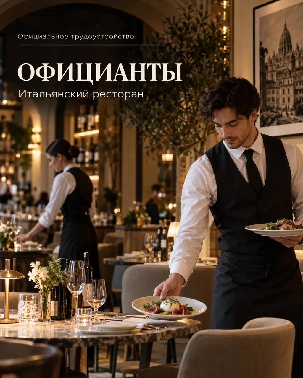 ОФИЦИАНТ
От 2 500₽/смена + чаевые + 1% с продаж + 10% с сервисного сбора от банкетов
IL SOLO PIZZA PASTA
• Москва, Большой Черкасский переулок 15/17
• Рестораны/Кафе
• +79879758643
Полное описание вак... | Сетка — социальная сеть от hh.ru