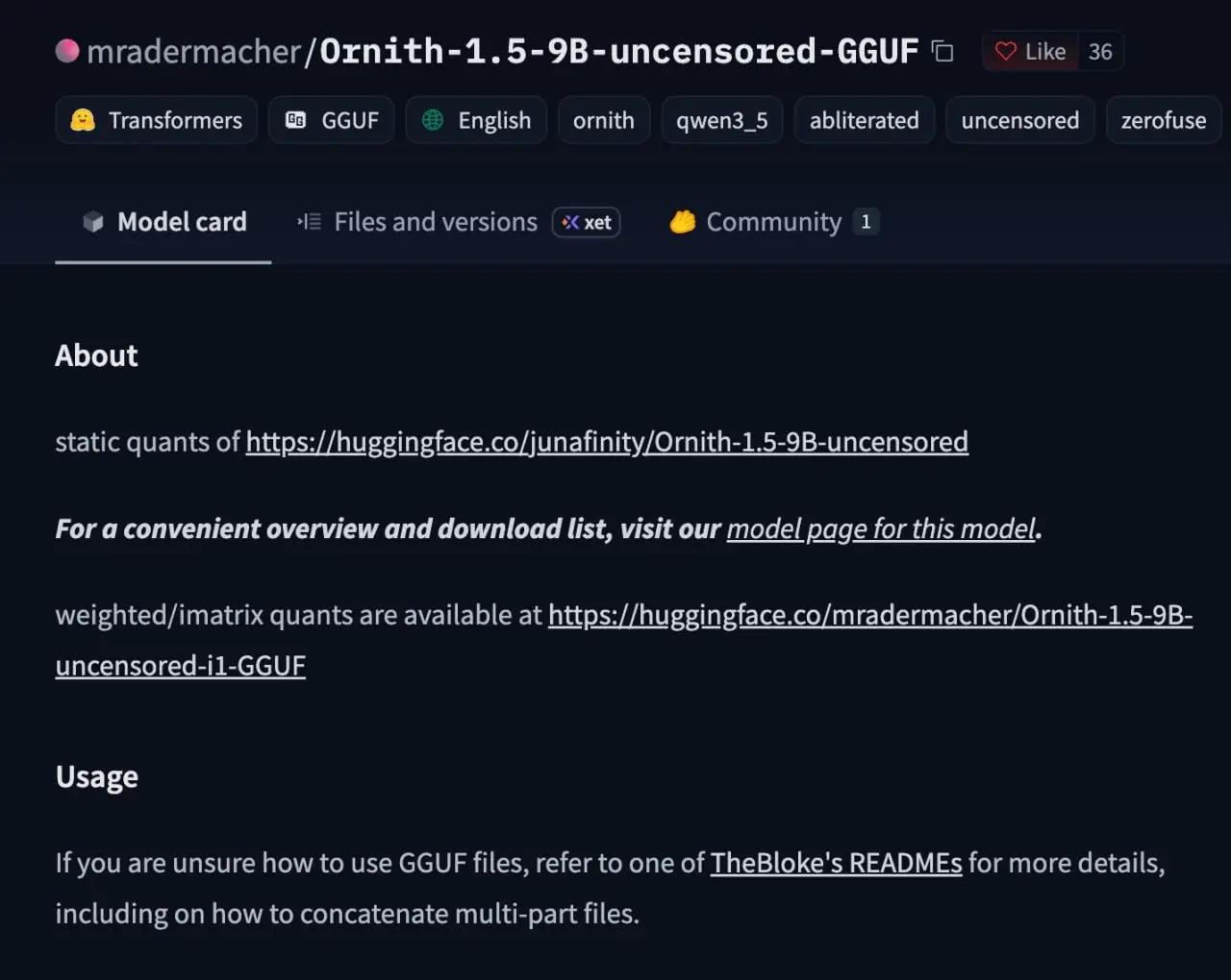 🤯 КАРМАННЫЙ ПСИХ БЕЗ ТОРМОЗОВ
Релизнулась Ornith-1.5 9B — это локальная полноценная модель-отморозок, которая выполняет любые, даже самые отбитые запросы, прямо на твоем смартфоне 📱🔥 | Сетка — социальная сеть от hh.ru