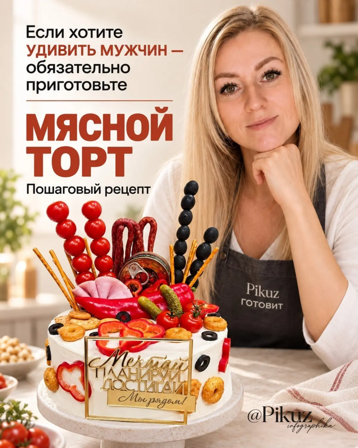 Мясной эффектный торт, пошаговый рецепт! | Сетка — социальная сеть от hh.ru