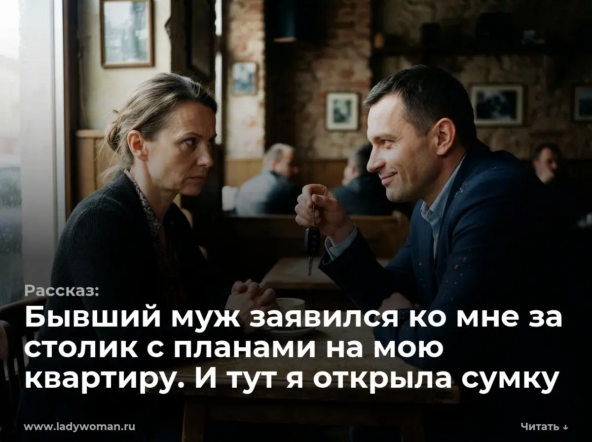Бывший муж заявился ко мне за столик с планами на мою квартиру. И тут я открыла сумку
— Мне нужно три с половиной миллиона. Под залог твоей квартиры, — сказал Олег, отодвигая пустую чашку | Сетка — социальная сеть от hh.ru