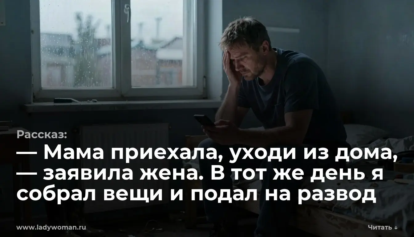 — Мама приехала, уходи из дома, — заявила жена. В тот же день я собрал вещи и подал на развод
Толя, срочно! Мама будет через двадцать минут. Убери свои ботинки, пену для бритья и выходи | Сетка — социальная сеть от hh.ru