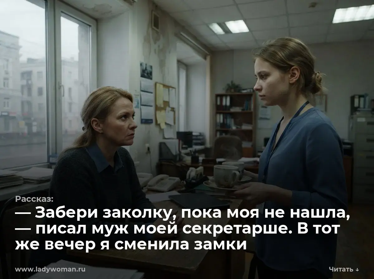 — Забери заколку, пока моя не нашла, — писал муж моей секретарше. В тот же вечер я сменила замки
14:15. Абонент «Кирилл» отправил фото. Твоя заколка опять под пассажирским сиденьем | Сетка — социальная сеть от hh.ru