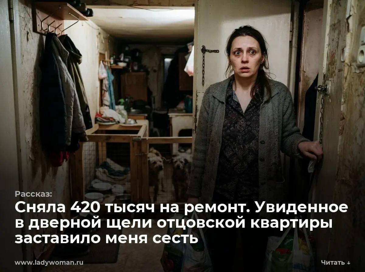 Сняла 420 тысяч на ремонт. Увиденное в дверной щели отцовской квартиры заставило меня сесть
— Ты почему дверь на цепочке держишь? — Марина толкнула тяжелую створку, но металл звонко лязгнул | Сетка — социальная сеть от hh.ru