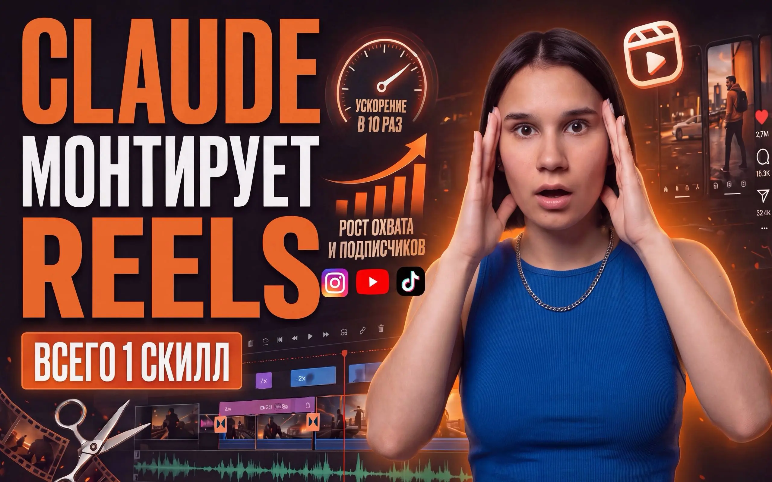 🗣КЛАУД МОНТИРУЕТ ДО 100 РОЛИКОВ ЗА ЧАС
Реакций под прошлым постом было достаточно, поэтому урок по нейромонтажу выкладываю бесплатно | Сетка — социальная сеть от hh.ru