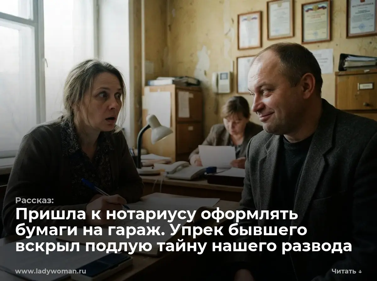 Пришла к нотариусу оформлять бумаги на гараж. Упрек бывшего вскрыл подлую тайну нашего развода
— Ваш паспорт, Анна Николаевна | Сетка — социальная сеть от hh.ru