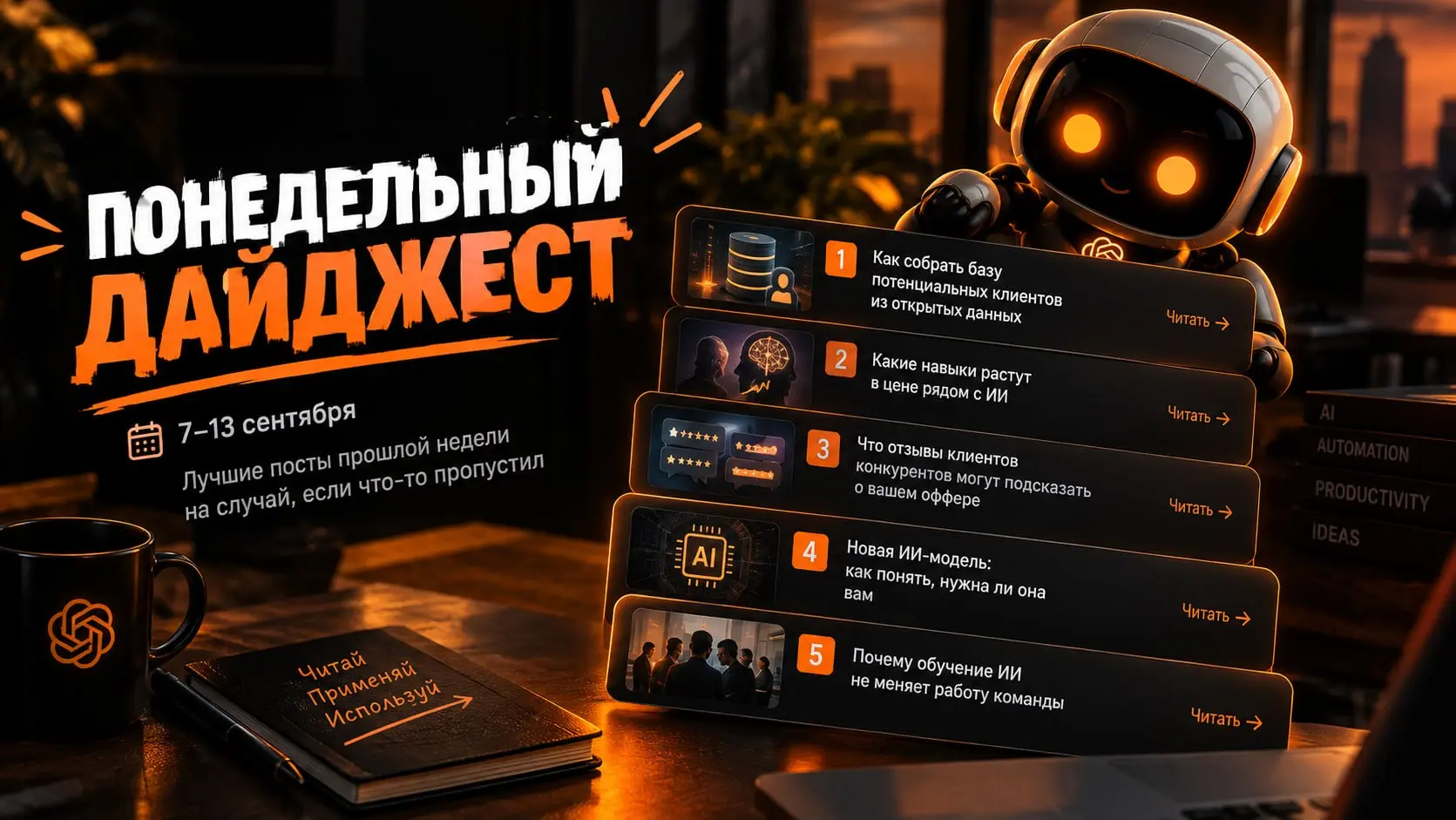 Понедельный дайджест · 7–13 сентября
Лучшие посты прошлой недели на случай, если что-то пропустил
1️⃣ Как собрать базу потенциальных клиентов из открытых данных
Практическая схема: описать требования ... | Сетка — социальная сеть от hh.ru
