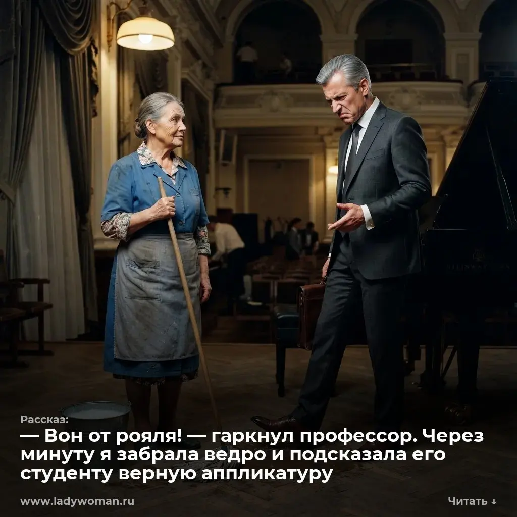 — Вон от рояля! — гаркнул профессор. Через минуту я забрала ведро и подсказала его студенту верную аппликатуру
— Уберите вашу вонючую тряпку от концертного «Стейнвея»! — гаркнул Эдуард Валерьевич | Сетка — социальная сеть от hh.ru
