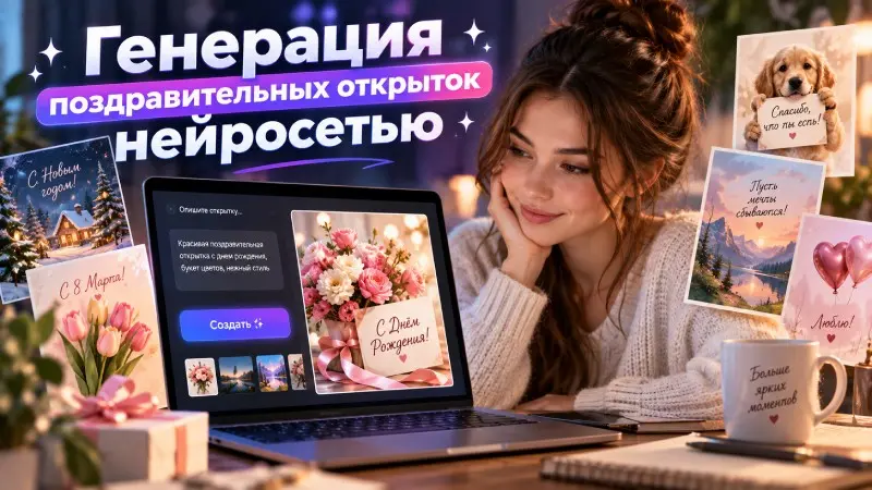 Генерация поздравительных открыток нейросетью | Сетка — социальная сеть от hh.ru