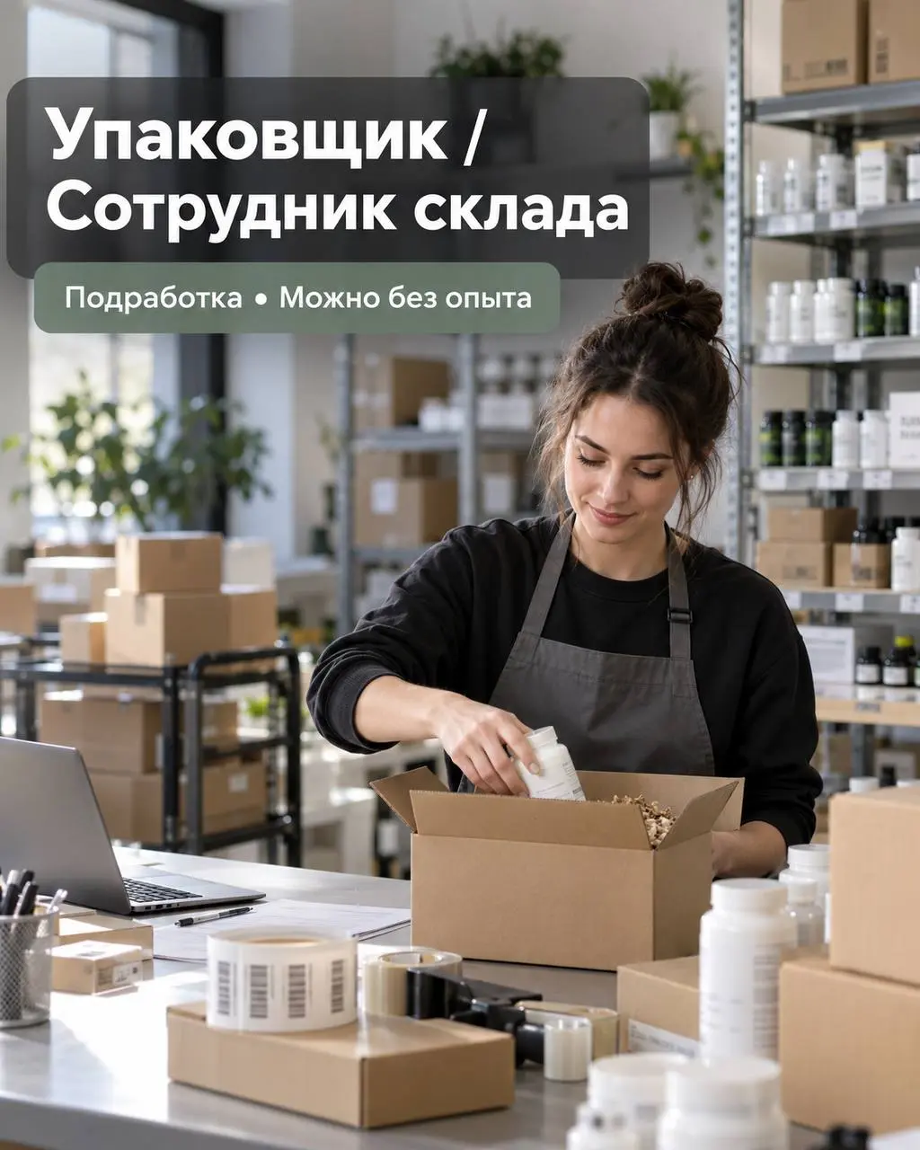 1️⃣УПАКОВЩИК,
2️⃣ЛОГИСТ,
3️⃣СОТРУДНИК СКЛАДА
До 40 000₽ (работа 2-3 часа в день)
Прямой работодатель
• Мытищи, Олимпийский проспект, 29c2, 8 этаж, помещение 8-А-4
• Логистика
• @kkinpa
Полное описание... | Сетка — социальная сеть от hh.ru