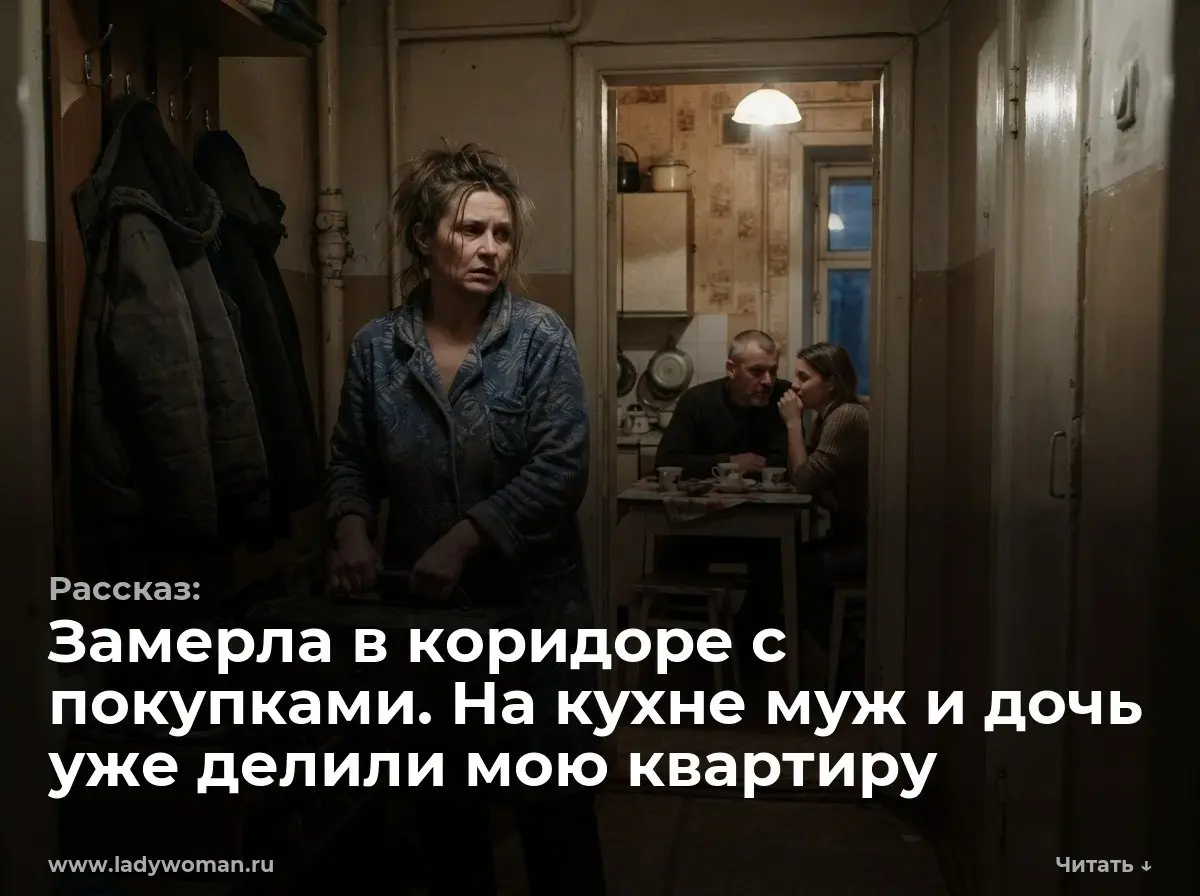 Замерла в коридоре с покупками. На кухне муж и дочь уже делили мою квартиру
— Твоя мать всё стерпит, оформляй дарственную на квартиру, — Игорь громко размешал сахар в чашке | Сетка — социальная сеть от hh.ru