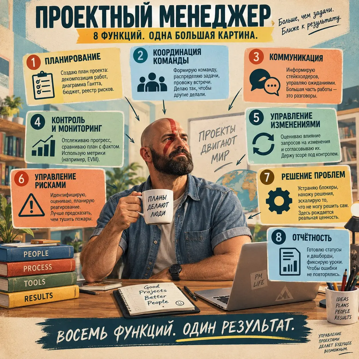 🎯 Мы знаем как появился PM. А что он вообще делает?
Разобрали историю - от пирамид до Manhattan Project, от Гантта до PMI. Профессия родилась | Сетка — социальная сеть от hh.ru