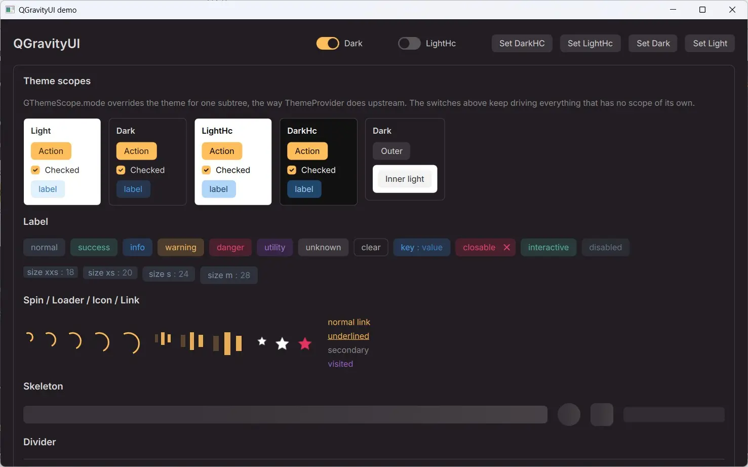 Выложил в открытый доступ библиотеку QML компонентов адаптированных под UI-кит GravityUI. Ссылка на репозиторий | Сетка — социальная сеть от hh.ru