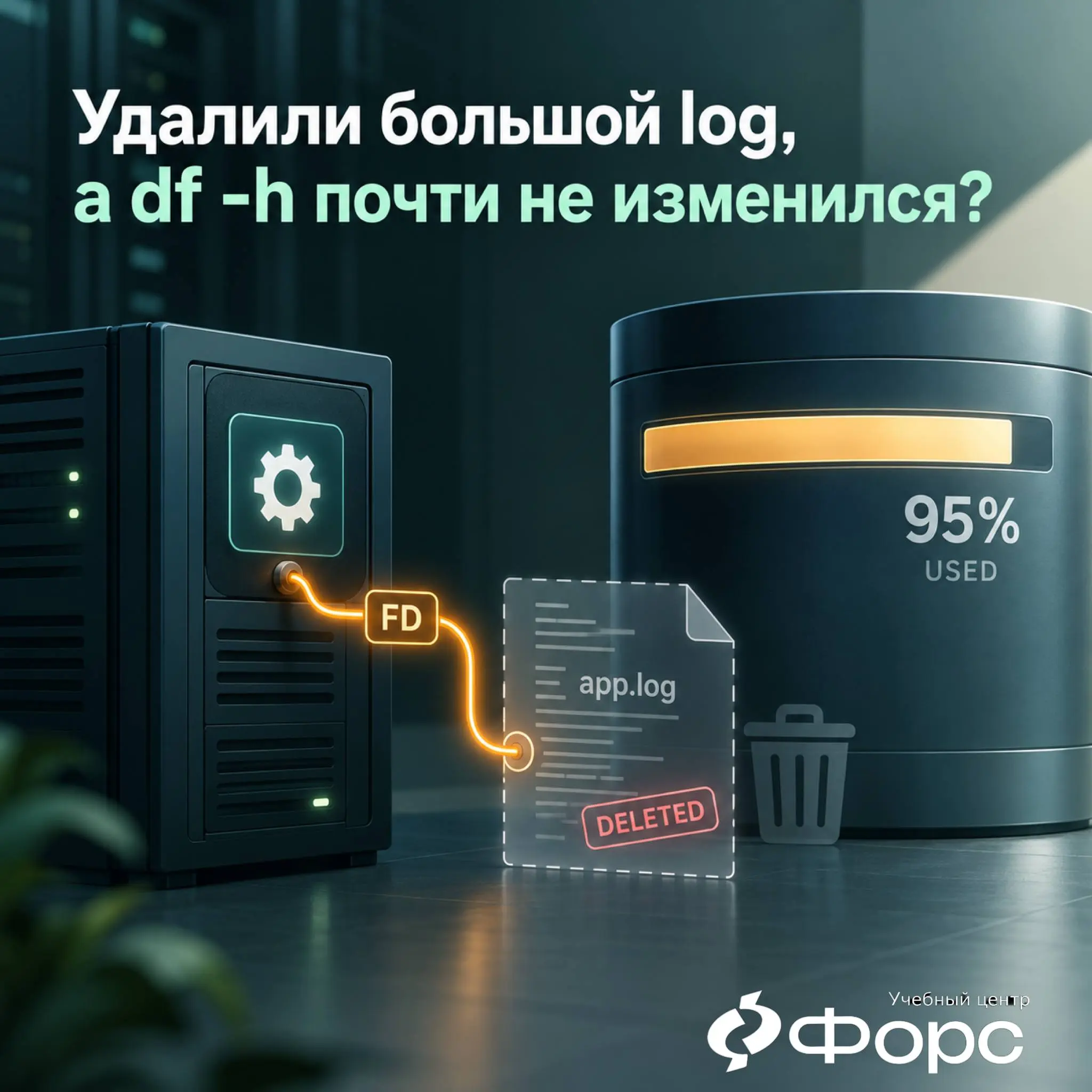 🛠️ Удалили большой log, а df -h почти не изменился?
Проверьте deleted open files | Сетка — социальная сеть от hh.ru