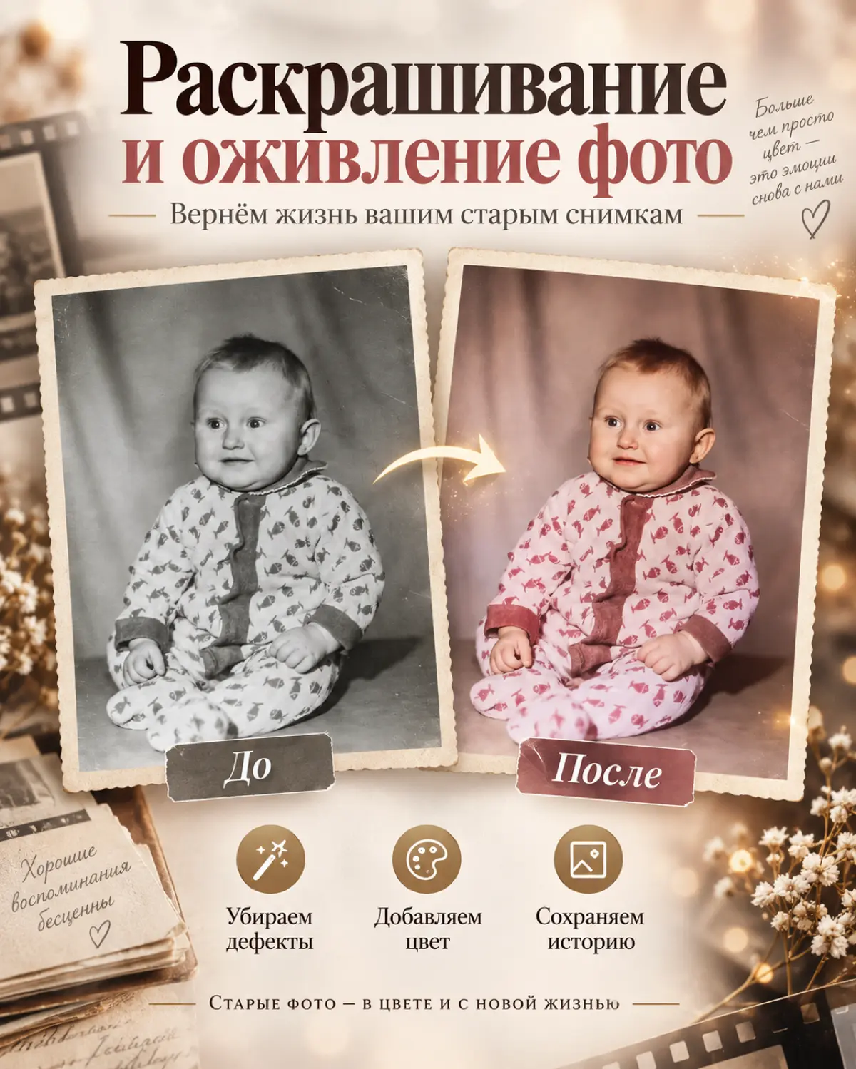 Возвращаю старым фотографиям цвет и жизнь | Сетка — социальная сеть от hh.ru