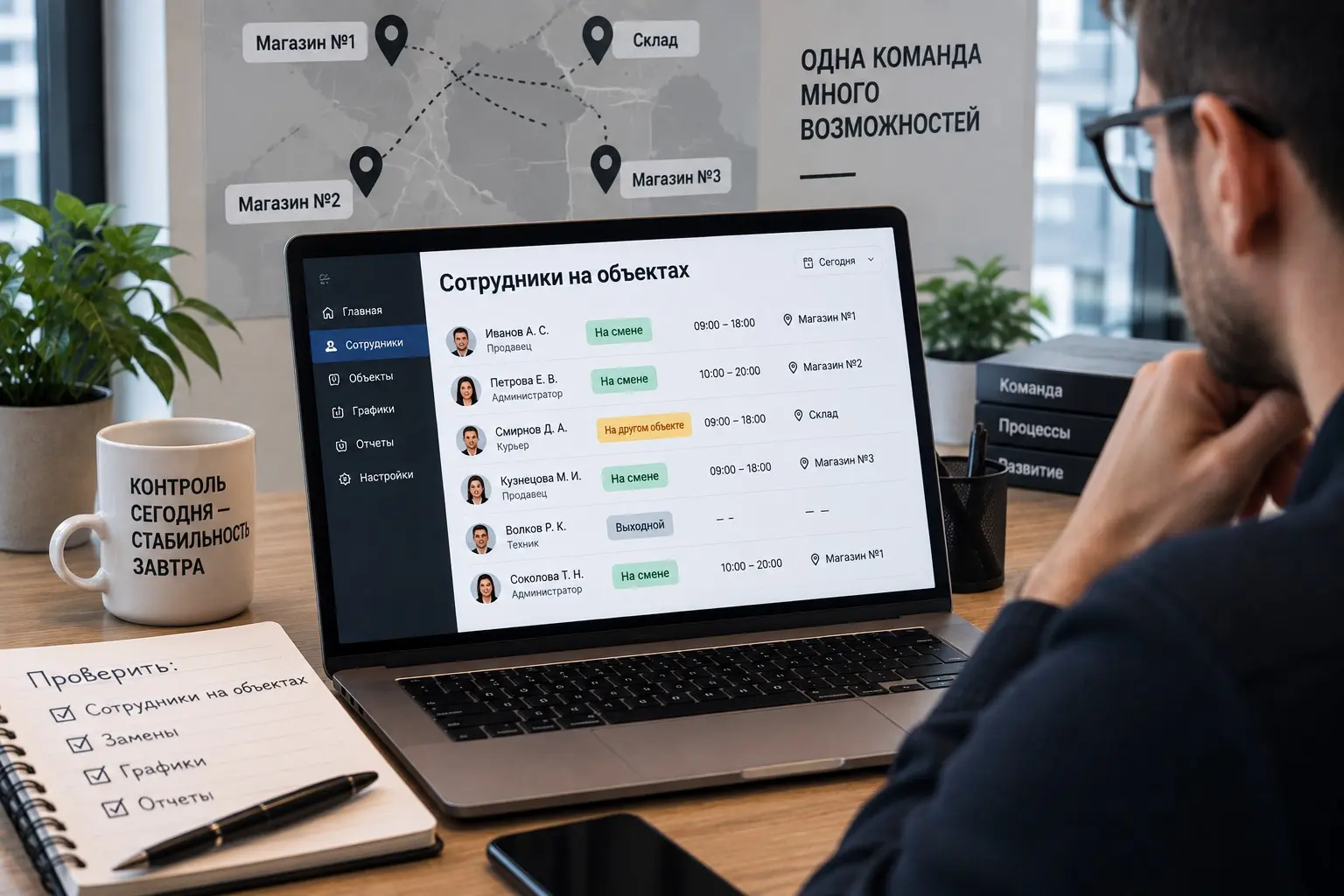 Что делать, если сотрудники работают на нескольких объектах | Сетка — социальная сеть от hh.ru