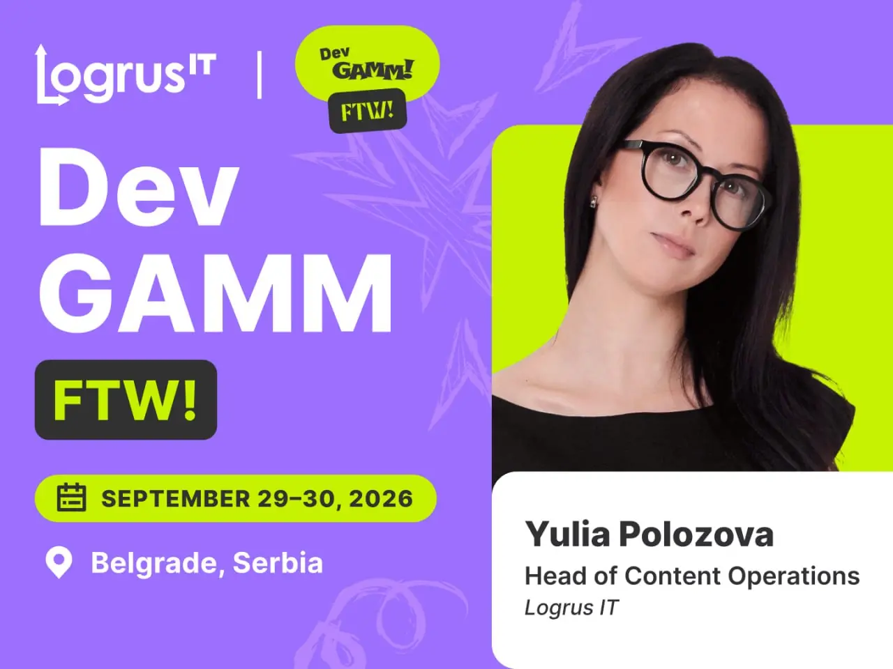 💥 29–30 сентября Logrus IT примет участие в международной B2B-конференции DevGAMM FTW! 2026. Событие пройдет в самом центре Белграда — в отеле Hilton Belgrade | Сетка — социальная сеть от hh.ru