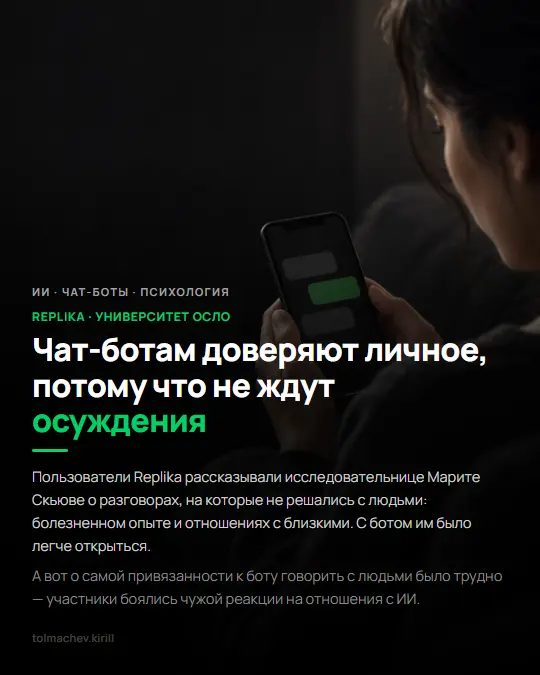 Чат-ботам доверяют личное, потому что не ждут осуждения | Сетка — социальная сеть от hh.ru