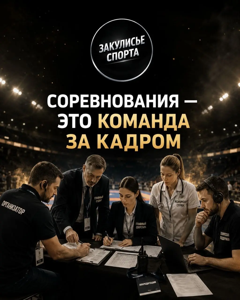 СОРЕВНОВАНИЯ — ЭТО КОМАНДА ЗА КАДРОМ👥
За кадром работают люди, которые отвечают за порядок, документы, допуск, судейство, безопасность, медицину, результаты и награждение | Сетка — социальная сеть от hh.ru