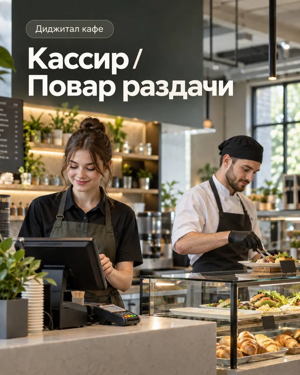 1️⃣КАССИР - от 400₽/ч
2️⃣ПОВАР РАЗДАЧИ - от 4 000₽/смена
Диджитал кафе
• Москва, Проспект Вернадского 84с1 | 2-я Брестская 48 | 1-й Красногвардейский проезд 21с1
• Рестораны/Кафе
• +79295061748
Полное... | Сетка — социальная сеть от hh.ru