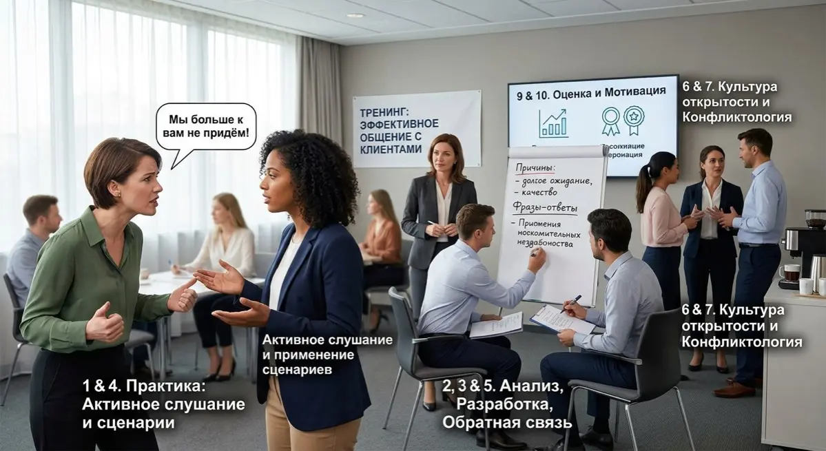 Отработка навыков общения с клиентами, особенно в сложных ситуациях, требует системного подхода и практического применения | Сетка — социальная сеть от hh.ru