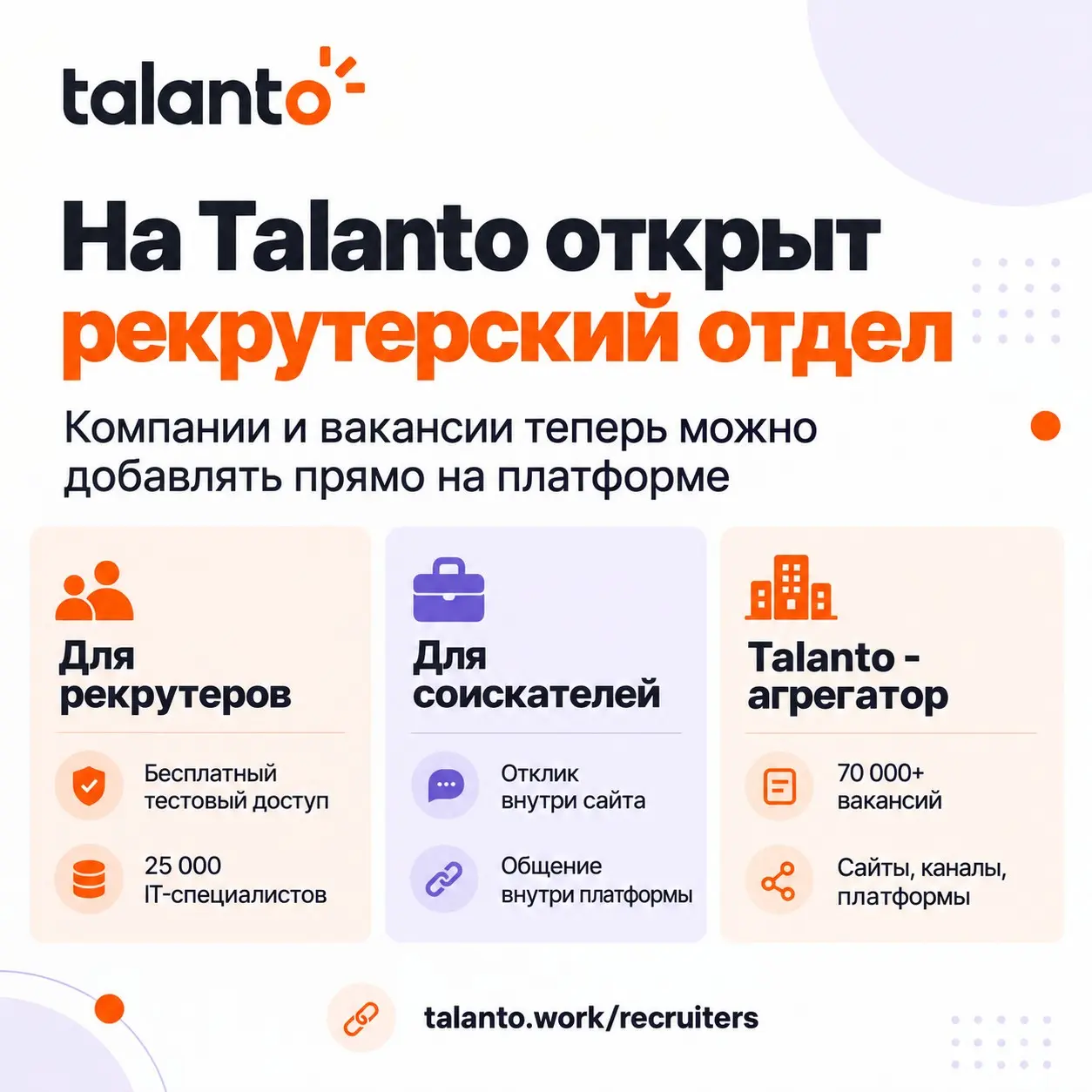Ищите талантливых специалистов на Talanto | Сетка — социальная сеть от hh.ru