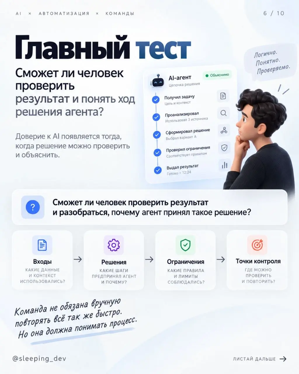 Bus Factor AI-агента: кто понимает процесс, кроме него
Всю неделю мы говорили о долге понимания в коде. Но с AI он появляется не только там.
Представим, команда автоматизировала процесс через агента | Сетка — социальная сеть от hh.ru