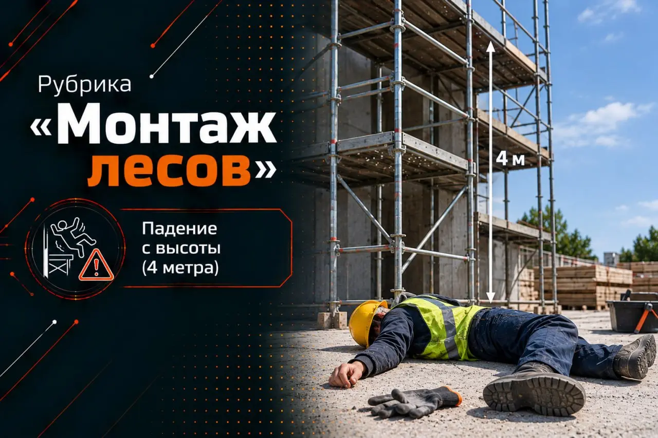 📱 Рубрика «Цена ошибки»: монтаж лесов
Согласно извещению о несчастном случае на производстве, 7 сентября 2026 года около 15 часов 10 минут на строительном объекте, выполняя работы по сборке инвентарны... | Сетка — социальная сеть от hh.ru
