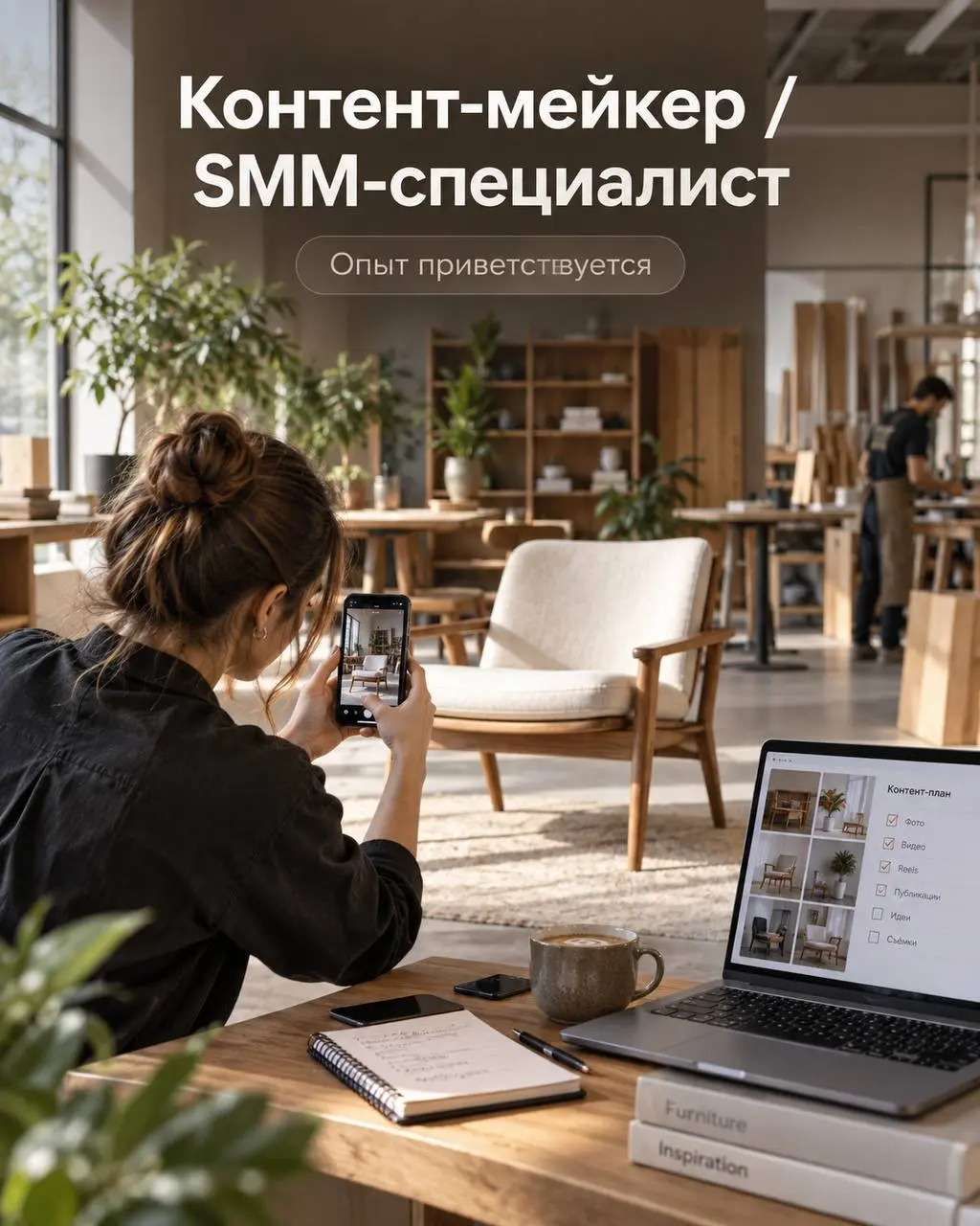 1️⃣КОНТЕНТ-МЕЙКЕР,
2️⃣SMM-СПЕЦИАЛИСТ
Оплата по договоренности
Мебельное производство
• Щелково
• Маркетинг
• +79670534104
Полное описание вакансии размещено в Телеграм и Макс | Сетка — социальная сеть от hh.ru