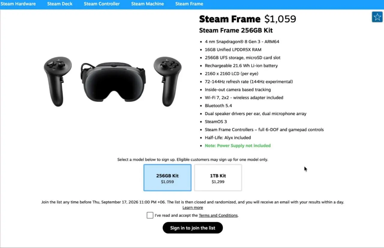 Valve открыла предзаказы Steam Frame:
Valve открыла предзаказы на свою новую XR-гарнитуру Steam Frame, и аппетиты у Гейба оказались поистине космическими | Сетка — социальная сеть от hh.ru