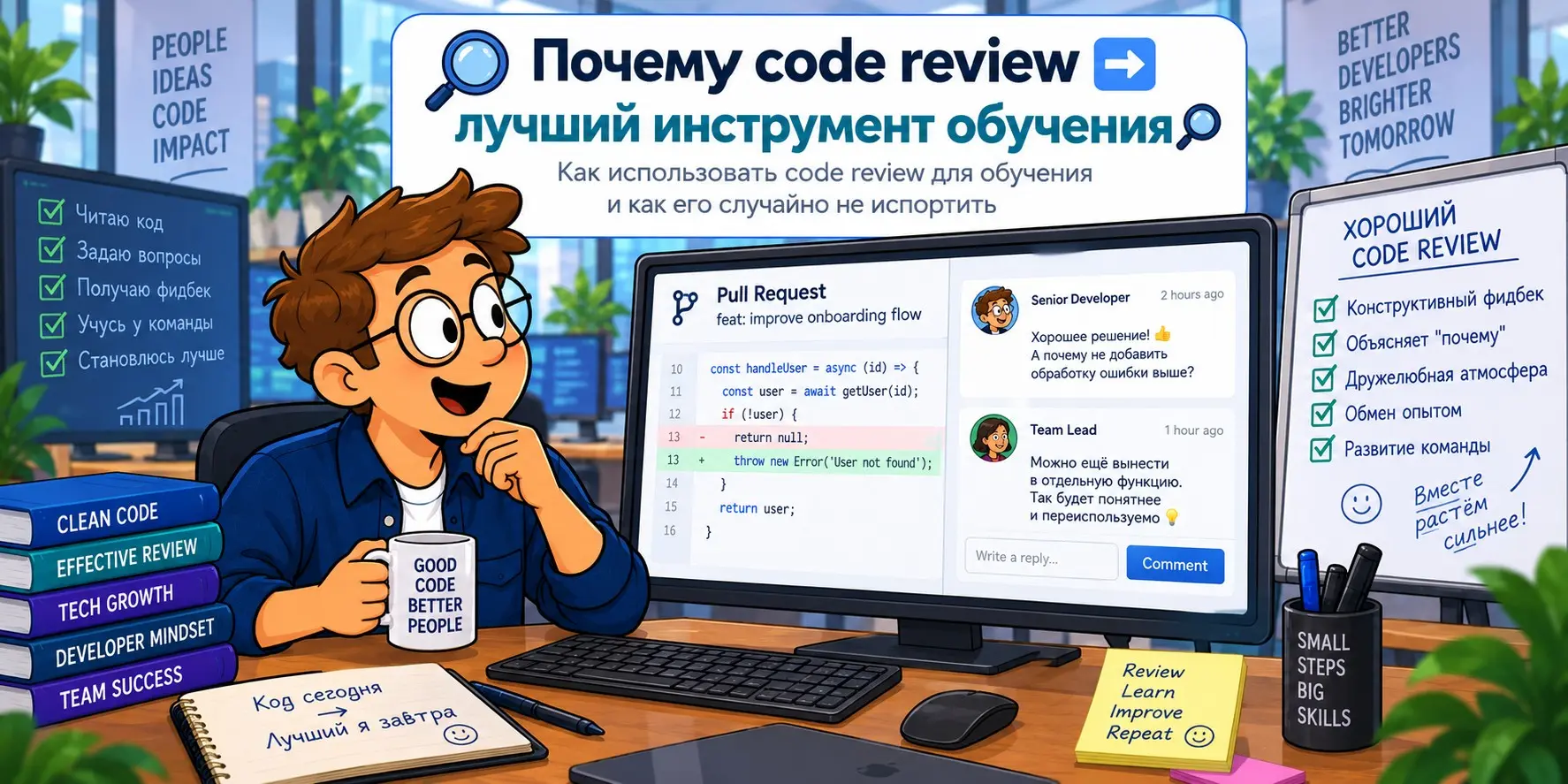 Почему code review ➡ лучший инструмент обучения🔍 | Сетка — социальная сеть от hh.ru