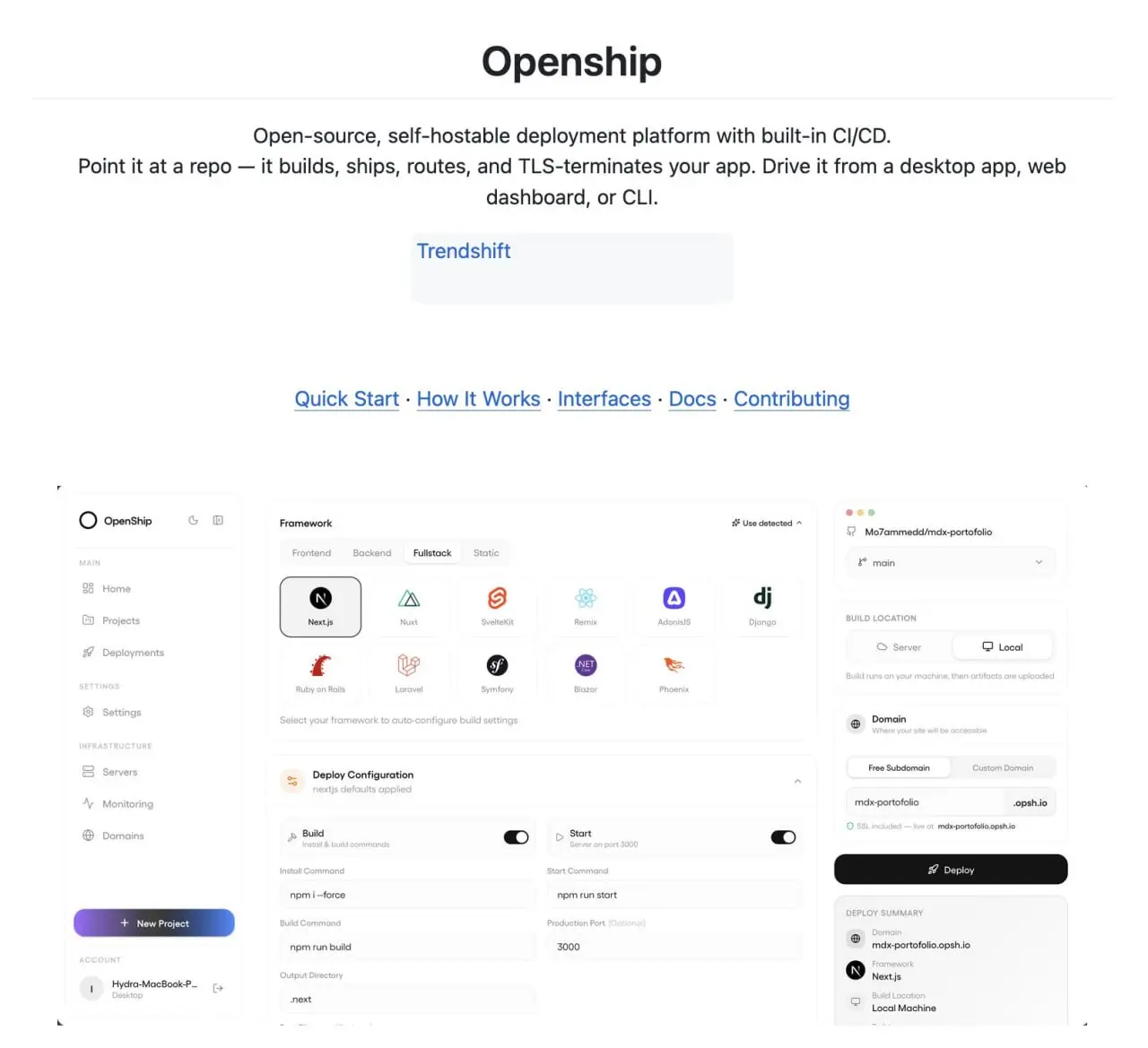 🔖 Годная платформа для упрощённого деплоя
Она умеет автоматически определять стек приложения и разворачивать проекты в разных окружениях — от облачных платформ до собственного сервера | Сетка — социальная сеть от hh.ru