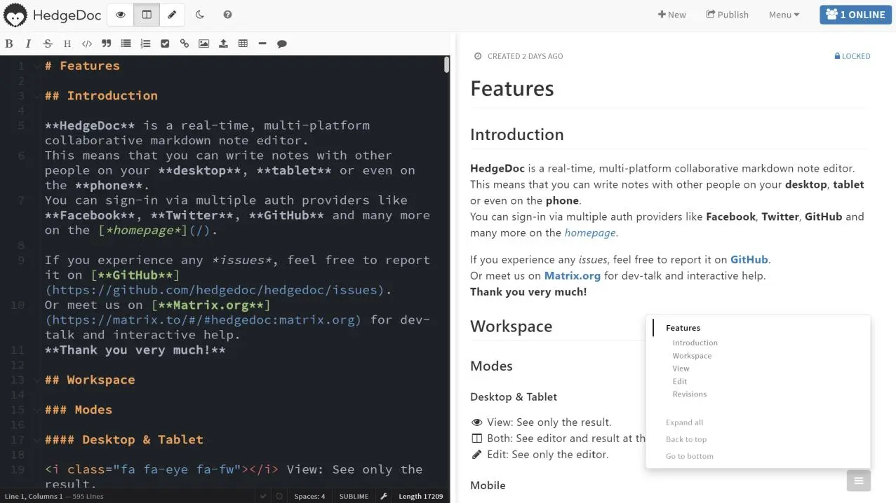 Репозиторий дня: HedgeDoc – это открытая платформа для создания заметок в Markdown
HedgeDoc — это открытая платформа для создания заметок в Markdown, где несколько человек могут редактировать один док... | Сетка — социальная сеть от hh.ru
