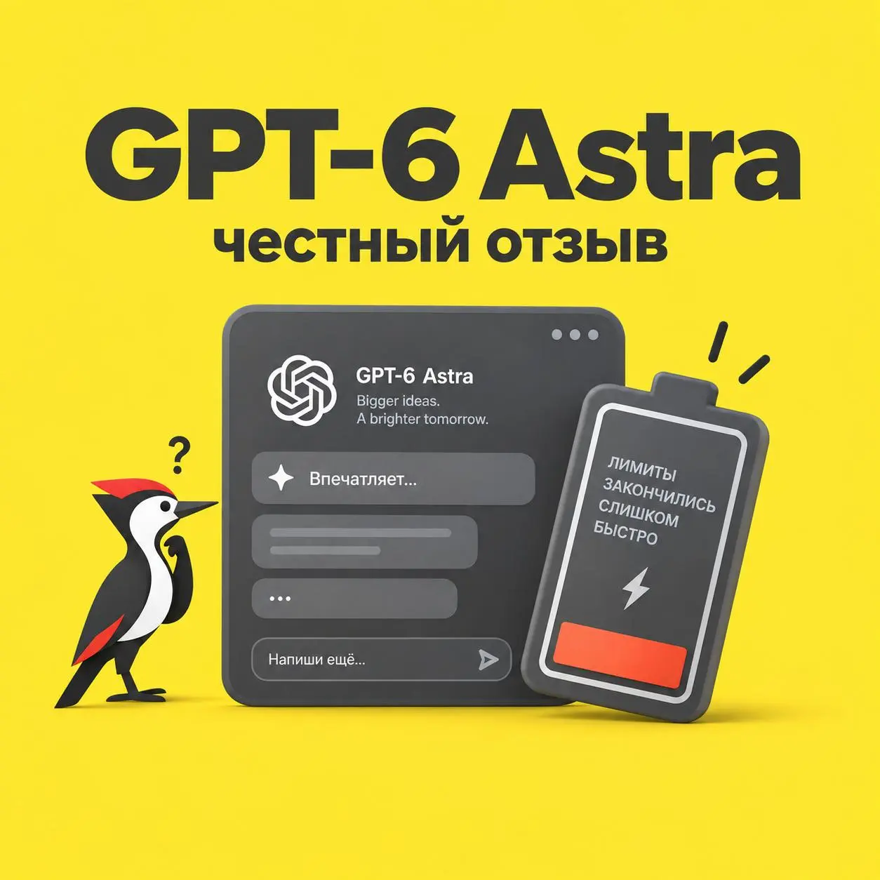 GPT-6 Astra: вау, которое быстро прошло
OpenAI выпустила GPT-6 Astra - новую флагманскую модель для сложных задач. Первое впечатление у меня было примерно такое: вау | Сетка — социальная сеть от hh.ru