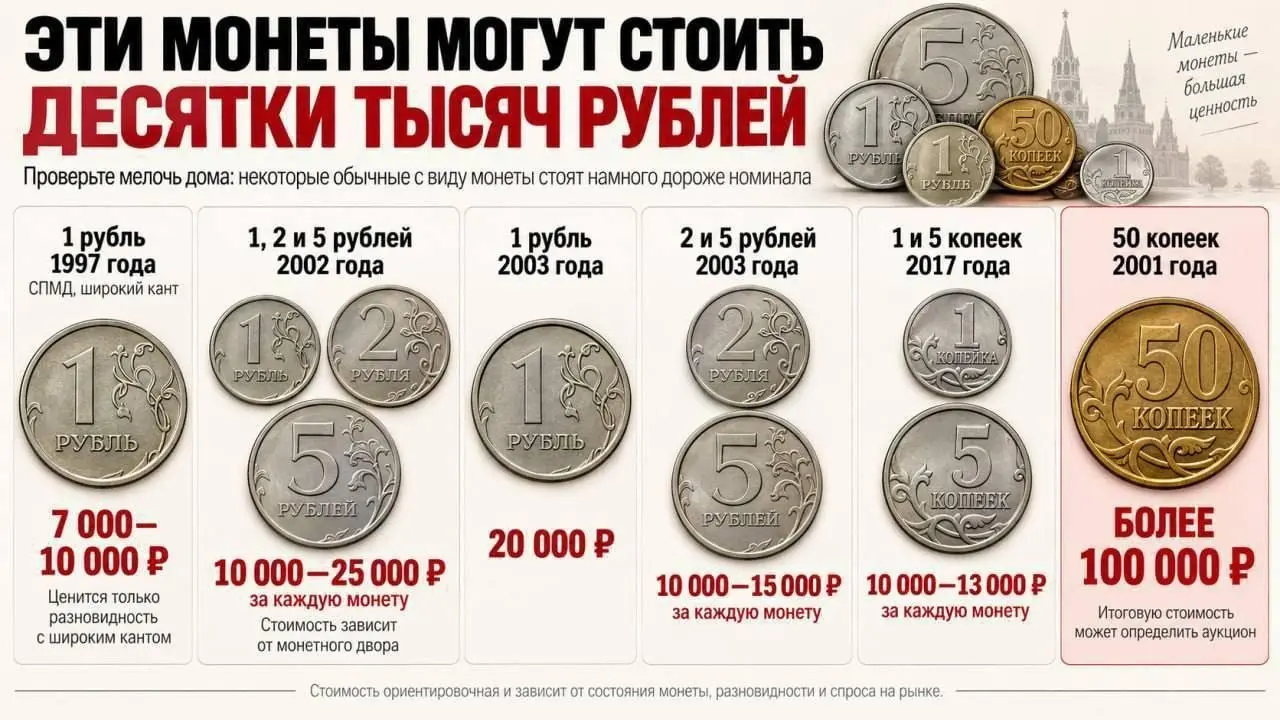 Некоторые российские монеты могут стоит целое состояние | Сетка — социальная сеть от hh.ru