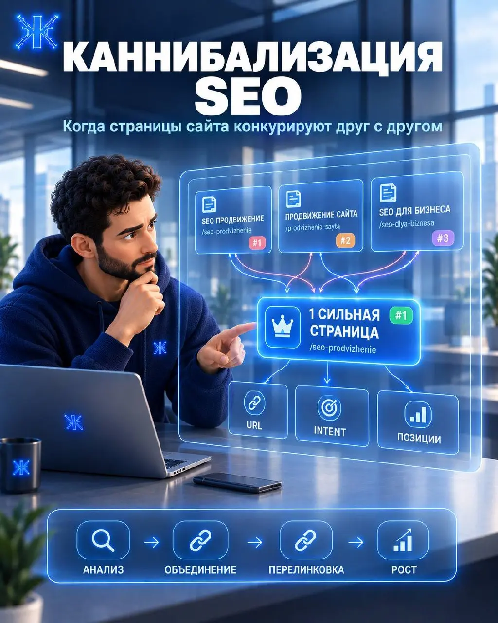 ⚡️⚡️⚡️Каннибализация запросов: когда страницы конкурируют друг с другом
🔎 Почему возникает каннибализация?
1 | Сетка — социальная сеть от hh.ru
