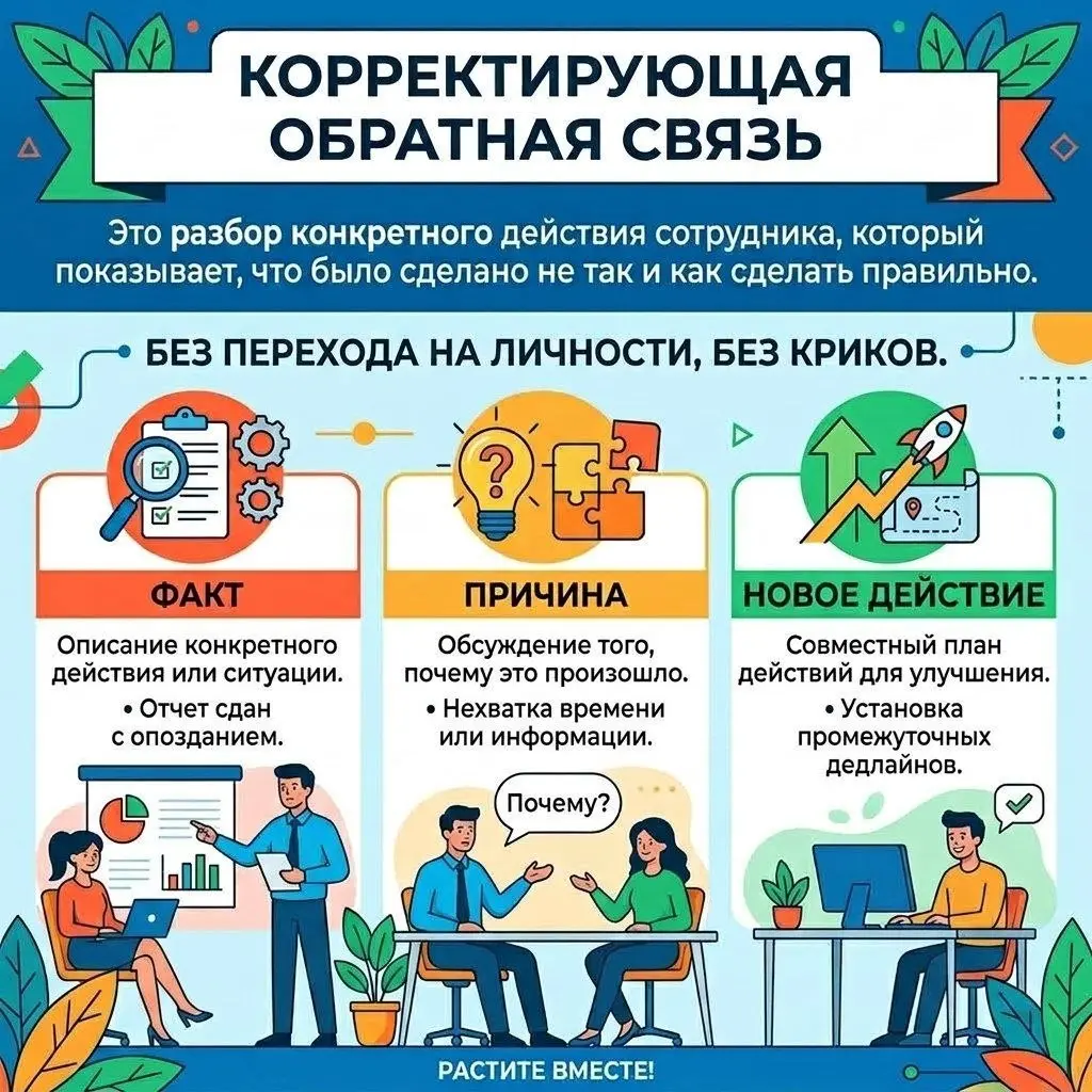 Здарова заюшки, если уж совсем коротко. Что такое корректирующая обратная связь. Подготовил слайд для Вас. | Сетка — социальная сеть от hh.ru