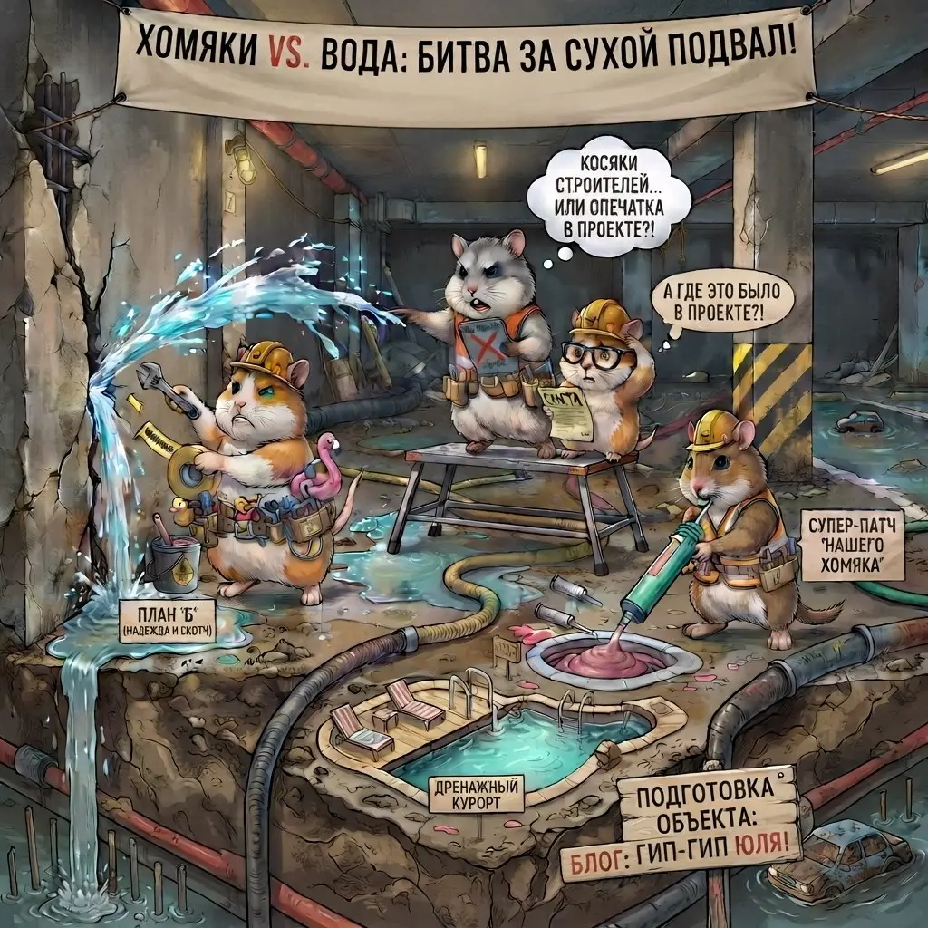 Вода — кому-то жизнь, а подземным конструкциям — смерть 🌊☠️
Пока все борются с осенней хандрой, я борюсь с водой | Сетка — социальная сеть от hh.ru