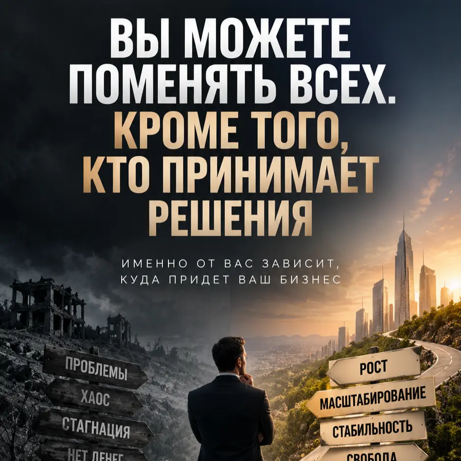 Вы можете поменять всех в своём бизнесе. Кроме того, кто принимает решения...
Можно сменить маркетолога.
Уволить отдел продаж.
Найти новых подрядчиков.
Поменять рекламные каналы | Сетка — социальная сеть от hh.ru