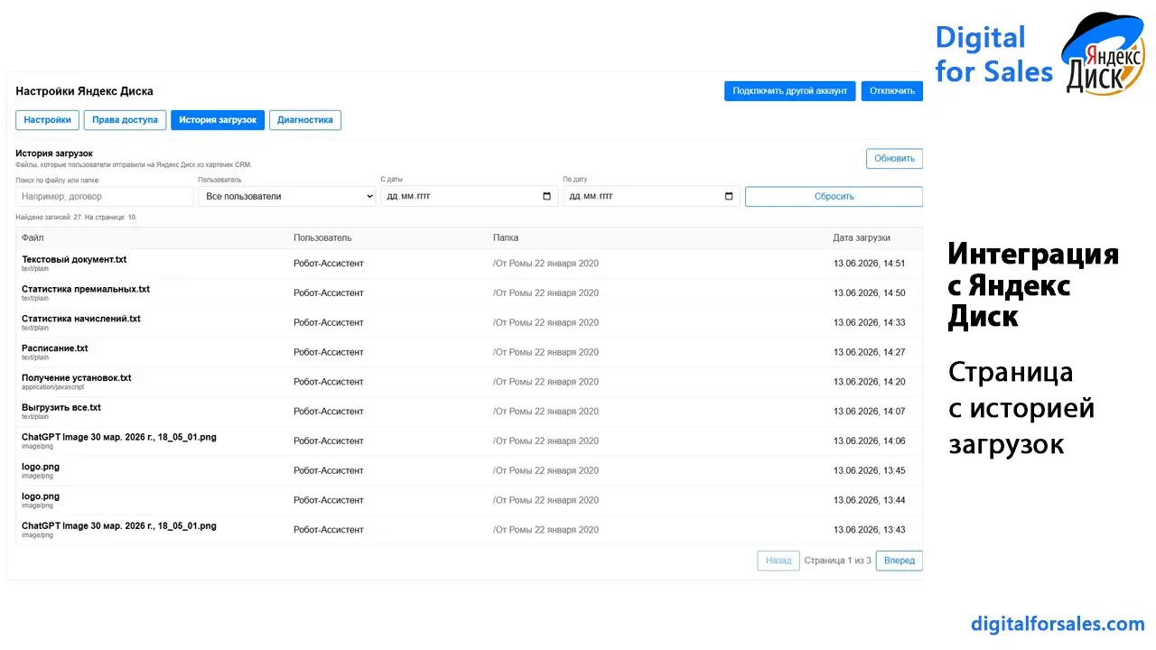 Как связать Яндекс Диск с CRM без ручного поиска папок | Сетка — социальная сеть от hh.ru