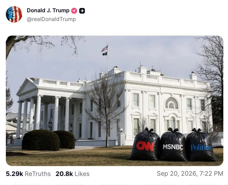 Дональд Трамп продолжает свой длительный конфликт со СМИ.
Дошло уже до того, что ассоциация корреспондентов Белого дома потребовала вернуть доступ в пул журналистам CNN, MS NOW и Politico | Сетка — социальная сеть от hh.ru