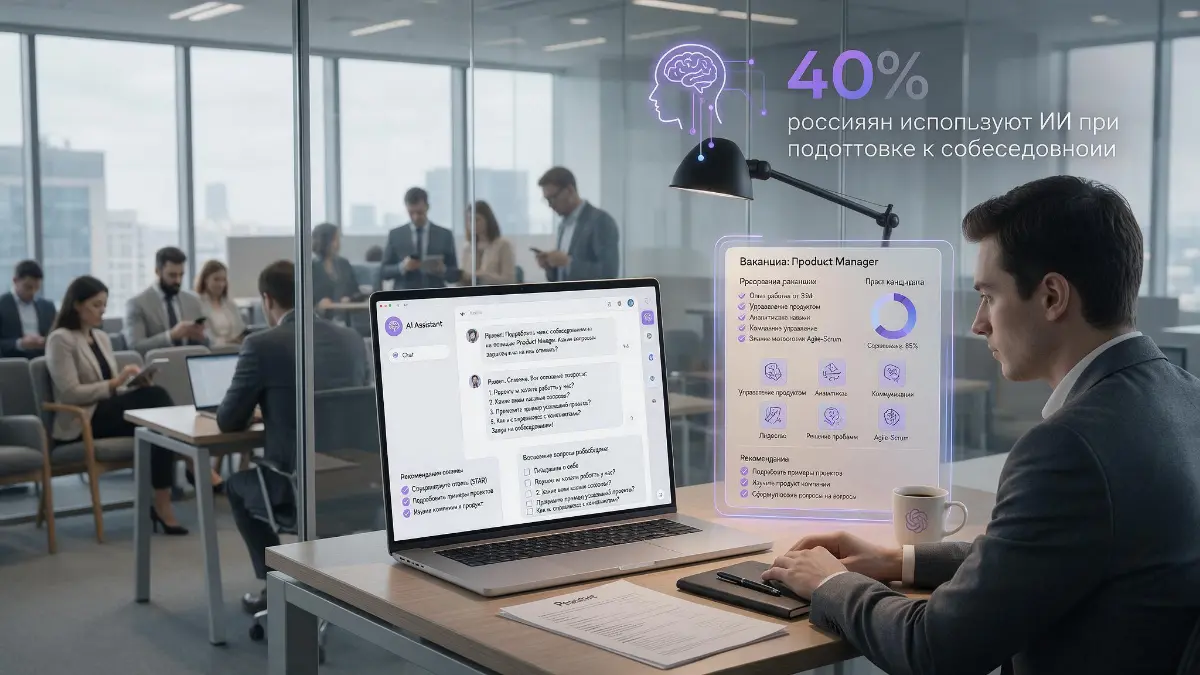 40% россиян используют ИИ, чтобы готовиться к собеседованию. | Сетка — социальная сеть от hh.ru