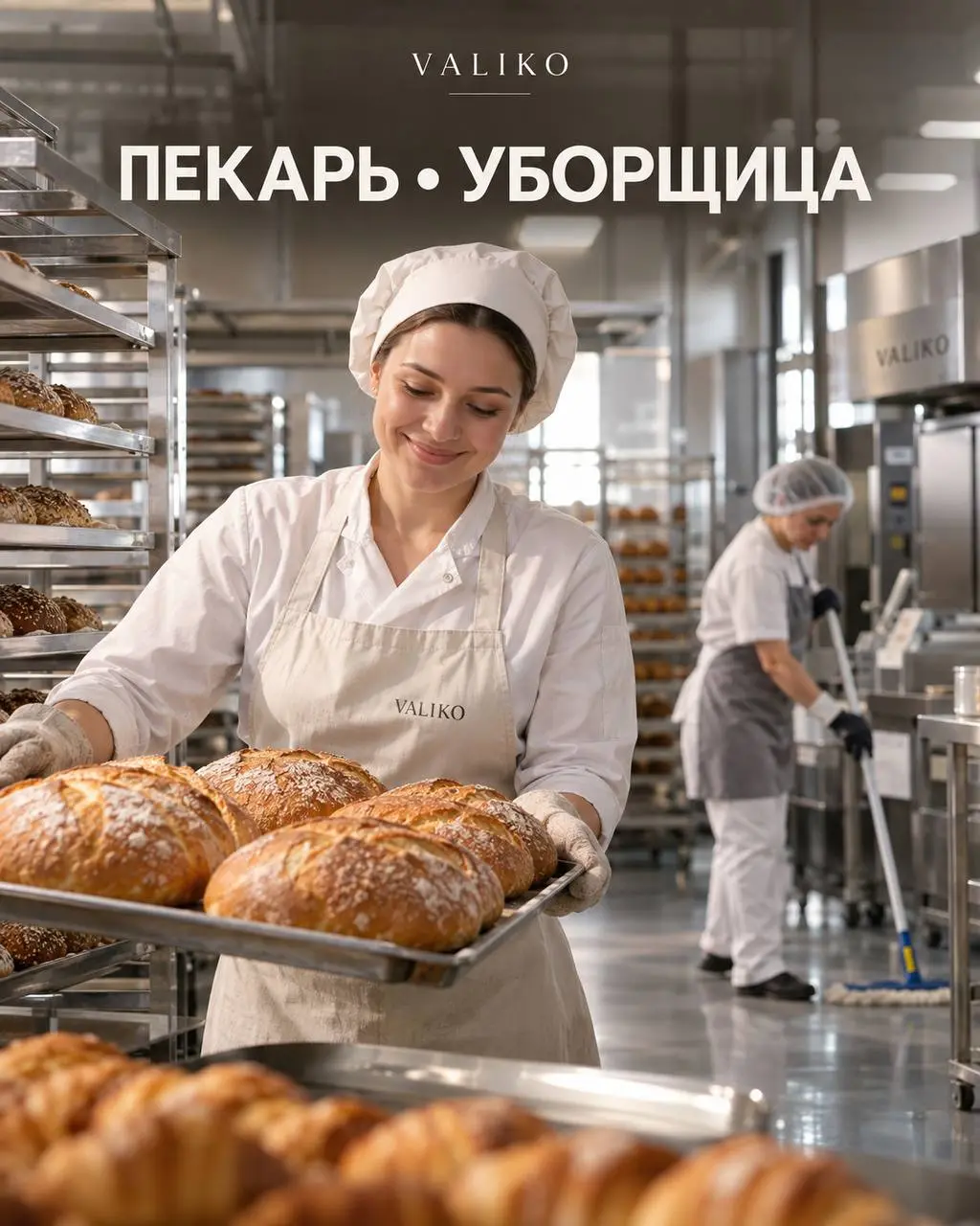 1️⃣УБОРЩИЦА - от 4000₽/смена
2️⃣ПЕКАРЬ - от 6500₽/смена
VALIKO
• Москва, м. Варшавское
• Производство
• @ale4k4a
Полное описание вакансии размещено в Телеграм и Макс | Сетка — социальная сеть от hh.ru