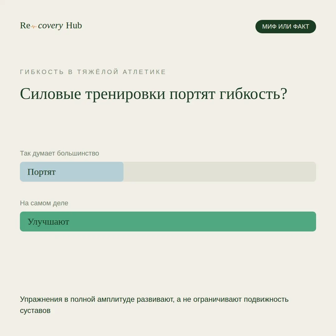 Самый распространённый страх перед тяжёлой атлетикой — мол, встану скованным как брус. На самом деле всё наоборот | Сетка — социальная сеть от hh.ru